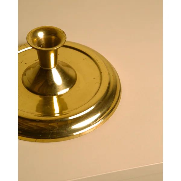 Circular Candleholder in Gold Metal 60's
