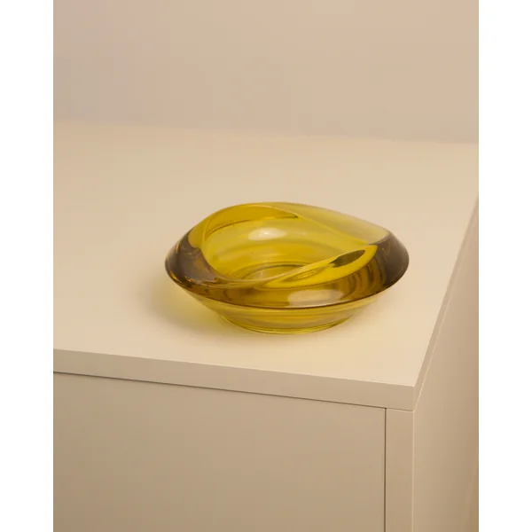 Circular Yellow Murano Glass Vide-poches 70's