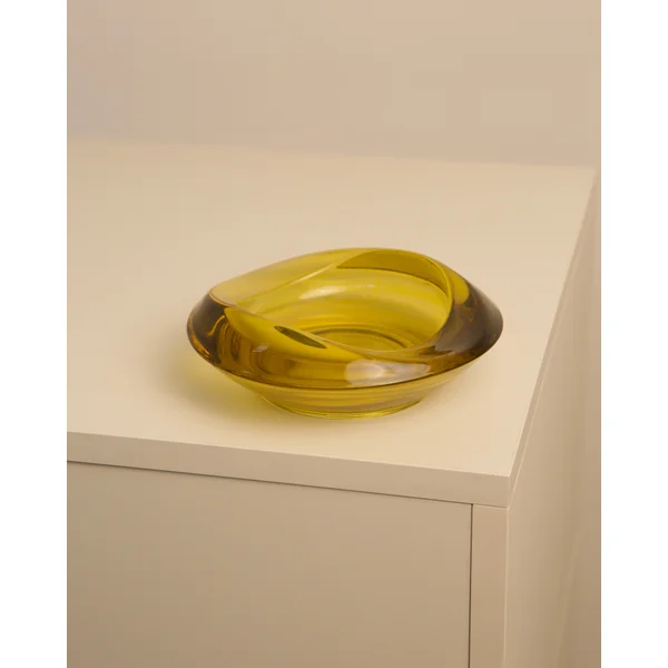 Circular Yellow Murano Glass Vide-poches 70's