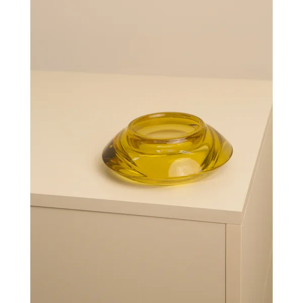Circular Yellow Murano Glass Vide-poches 70's