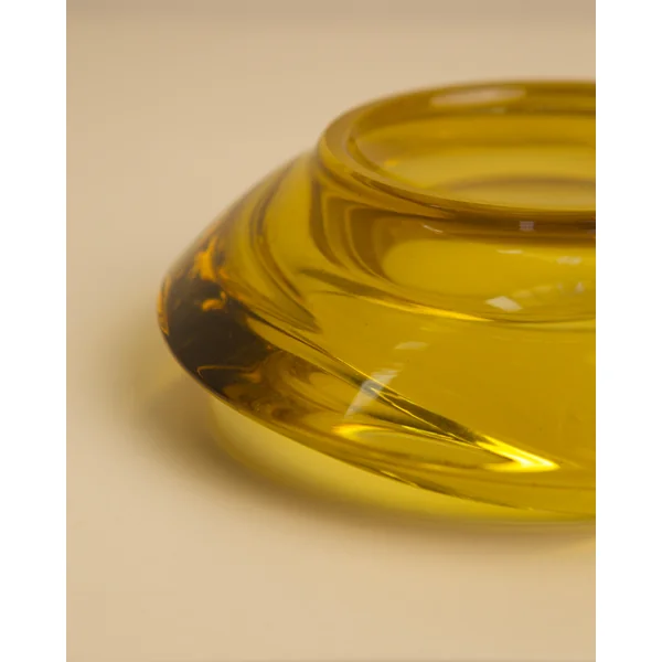 Circular Yellow Murano Glass Vide-poches 70's