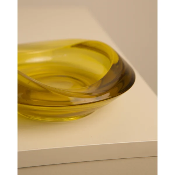 Circular Yellow Murano Glass Vide-poches 70's