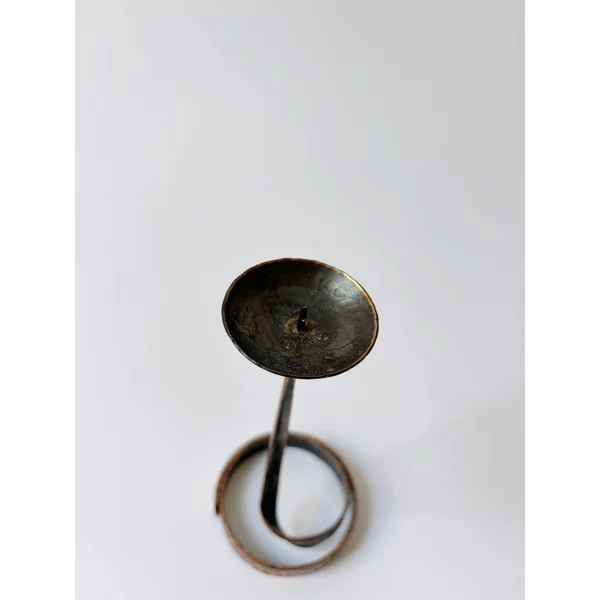 Coiled Metal Candleholder, Mid Century Poland