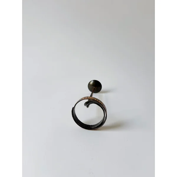 Coiled Metal Candleholder, Mid Century Poland