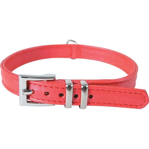 Collier cuir Victoria - 25,5 à 33,5cm - rouge