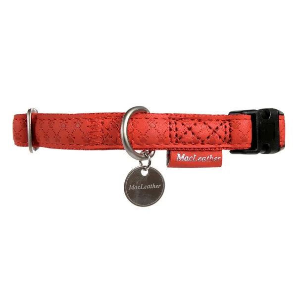 Collier mc leather chien 20mm -33 à 47,5cm- rouge