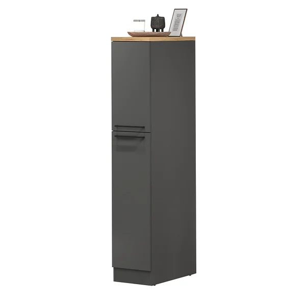 Colonne de cuisine 2 tiroirs anthracite mat/chêne wotan Solena