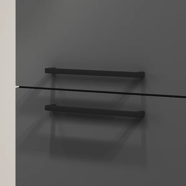 Colonne de cuisine 2 tiroirs anthracite mat/chêne wotan Solena