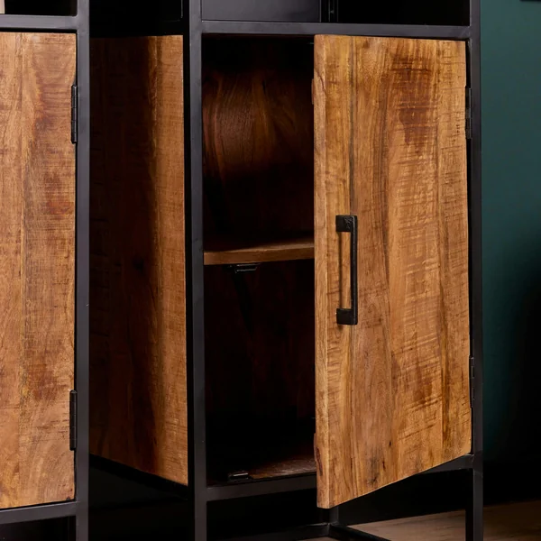 Colonne de salon bois et métal 1 porte ALMA