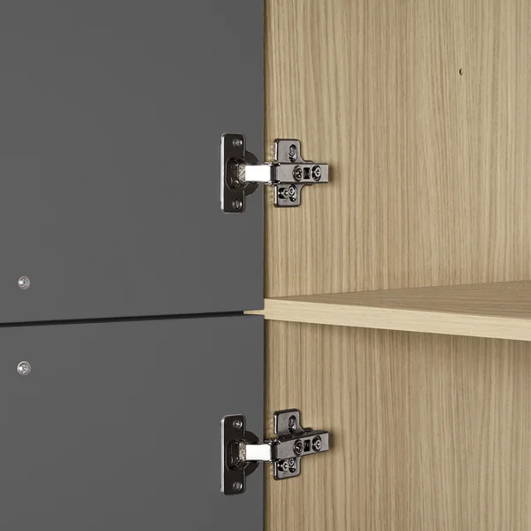 Colonne pour frigo encastrable anthracite mat/chêne Louna