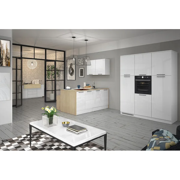Colonne pour frigo encastrable blanc brillant Louna