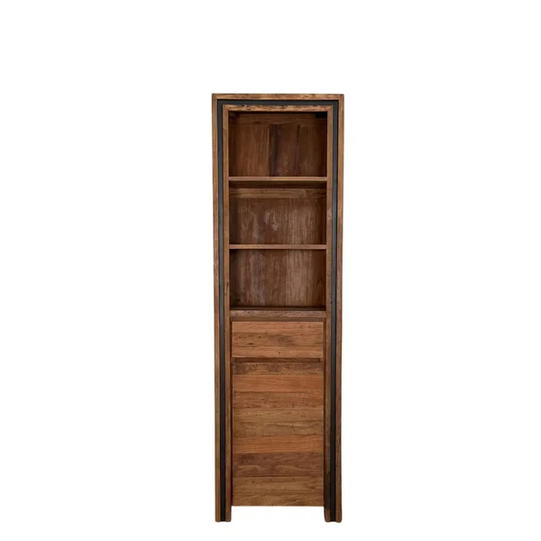 Colonne rangement en bois recyclé de teck 1 porte VADOD
