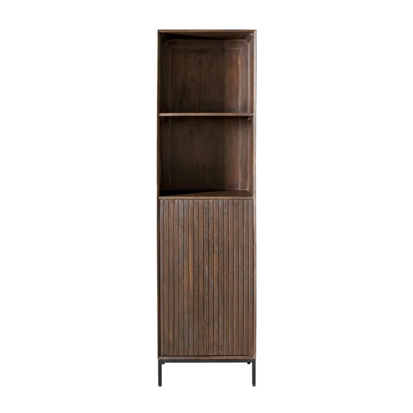 Colonne vintage bois brun 1 porte rainurée CORTINA
