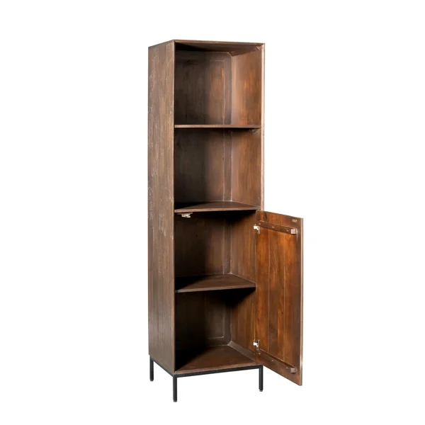 Colonne vintage bois brun 1 porte rainurée CORTINA