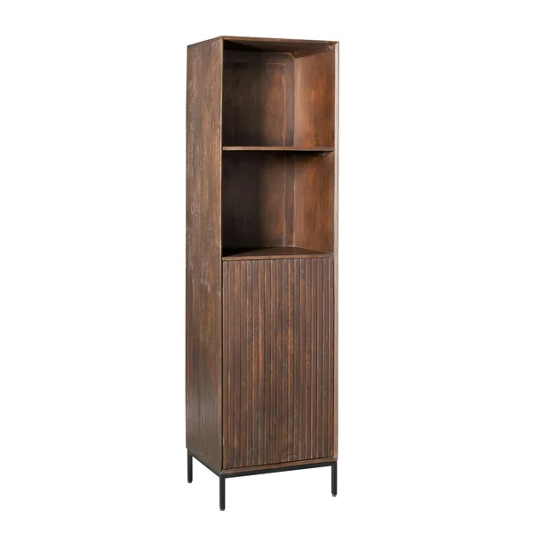 Colonne vintage bois brun 1 porte rainurée CORTINA