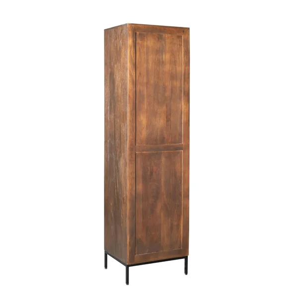 Colonne vintage bois brun 1 porte rainurée CORTINA