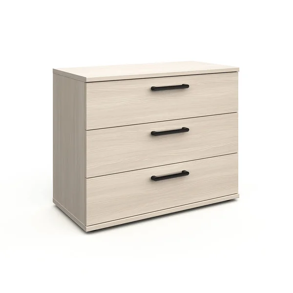 Commode contemporaine 3 tiroirs chêne clair Lolita