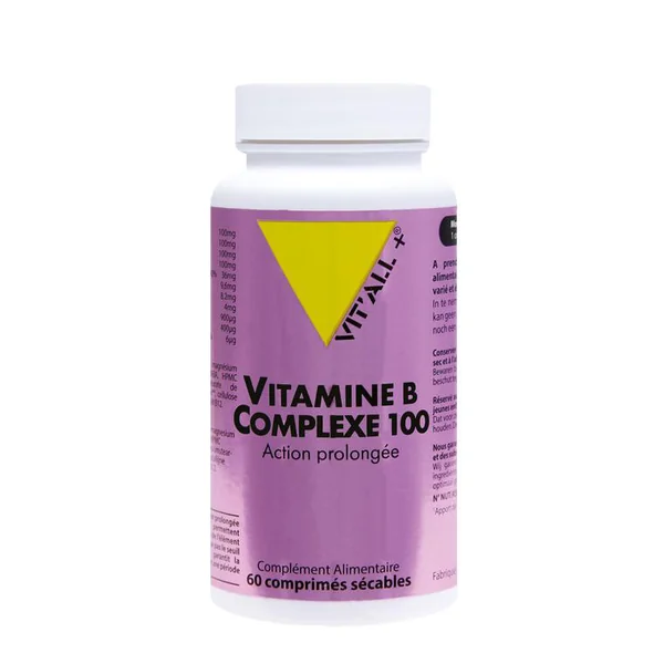 Complexe de vitamine B à action prolongée en boite de 60 comprimés