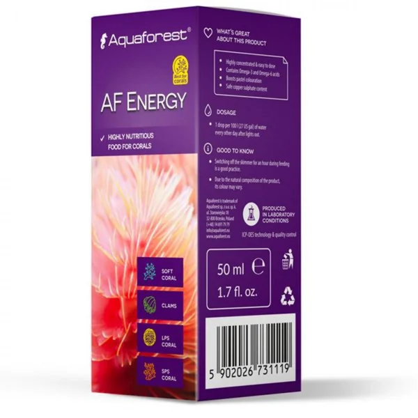 Complément alimentaire énergisant pour poissons en aquarium AQUAFOREST Energy - 50ml