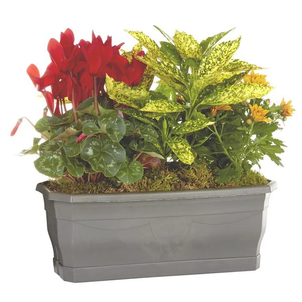Composition d'extérieur mélange orange rouge - La jardinière de 40 cm