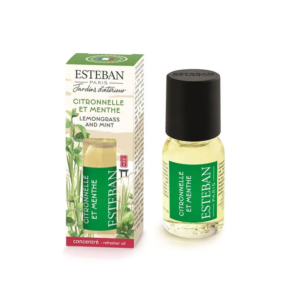 Concentré de parfum en flacon compte-goutte Citronnelle et menthe Esteban - 15 ml