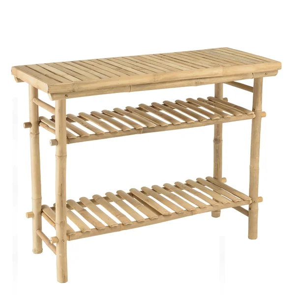 Console en bambou avec 2 étagères 100x40cm CALVIA
