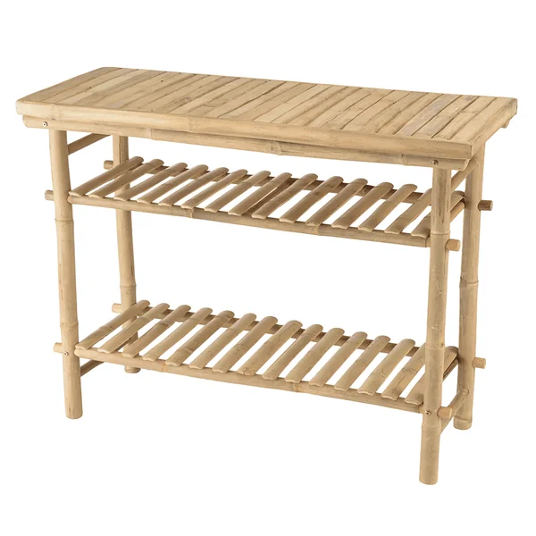 Console en bambou avec 2 étagères 100x40cm CALVIA