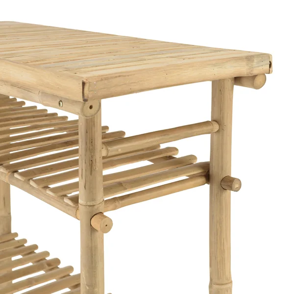 Console en bambou avec 2 étagères 100x40cm CALVIA