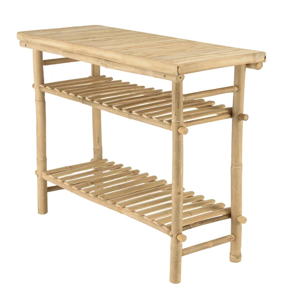 Console en bambou avec 2 étagères 100x40cm CALVIA