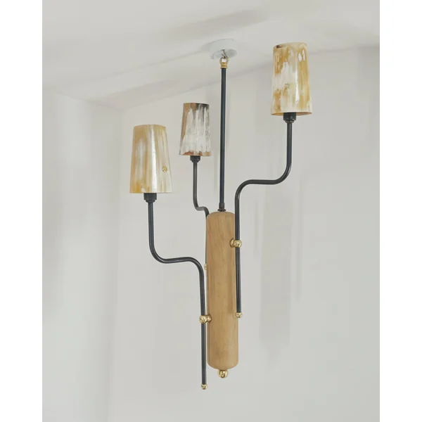 Contemporary Pendant Light in Oak - Horn Collection