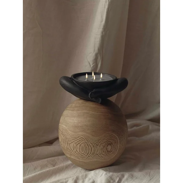 Contemporary Sculptural Candle in Resin and Stone – Biblichor by Marcela Cure