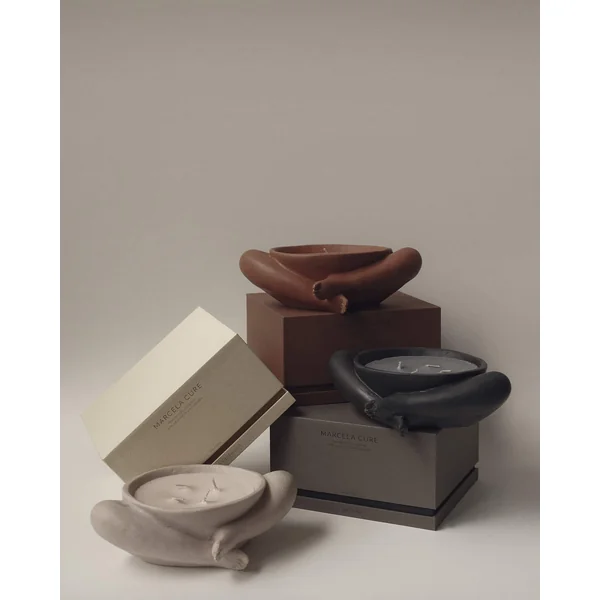 Contemporary Sculptural Candle in Resin and Stone – Biblichor by Marcela Cure