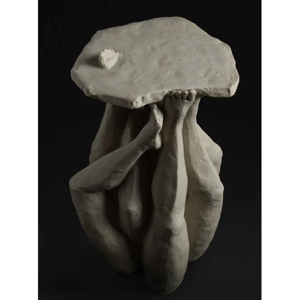Contemporary Sculptural Side Table in Resin and Stone – Septem by Marcela Cure