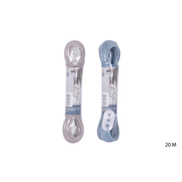 CORDE A LINGE 20M FIL METAL GREGE ET BLEU