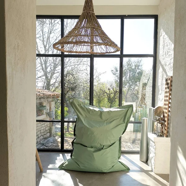 COTTON WOOD Pouf de sol rectangulaire 140 x 180 cm IN&OUT - Vert sauge