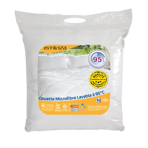 Couette Chaude (140 x 200 cm) Microfibre Lavable à 95°C Blanche