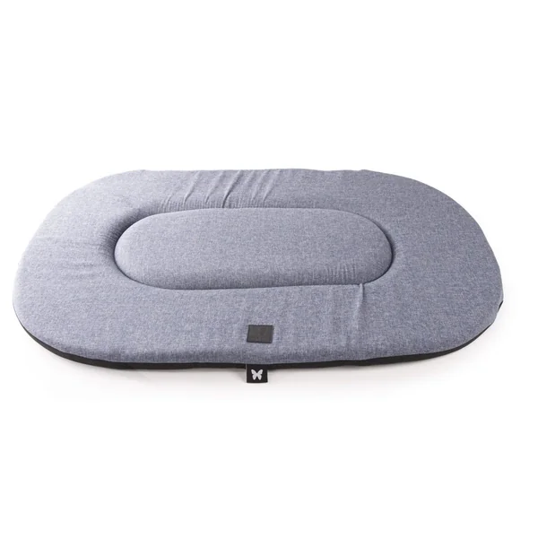 Coussin ovale bleu marine/gris clair 0,5x0,32x0,03 m
