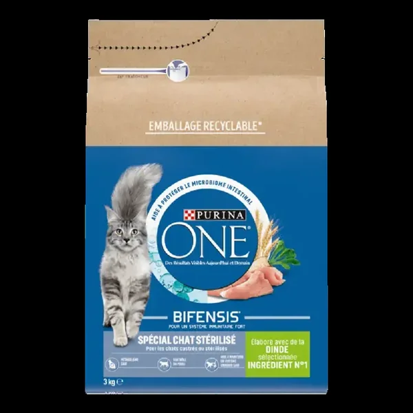 Croquettes pour chat stérilisé à la dinde 3kg PURINA ONE
