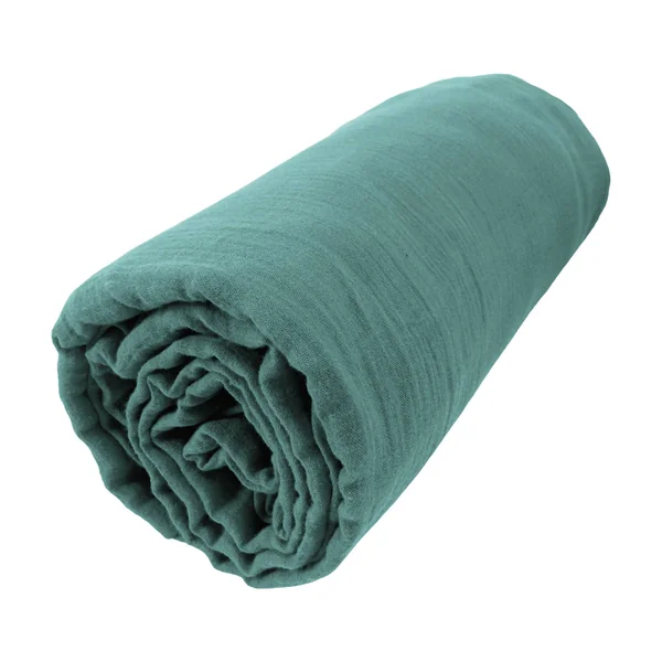 Drap housse gaze de coton (160 x 200 cm) Gaïa Bleu canard