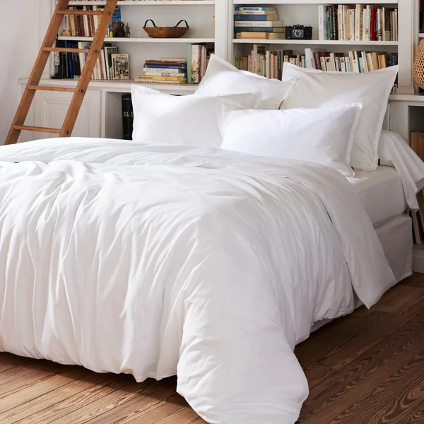 Drap housse percale de coton (140 x 200 cm) Cali Blanc