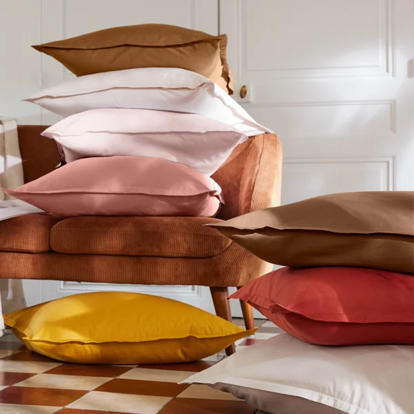 Drap housse percale de coton (180 x 200 cm) Cali Camel
