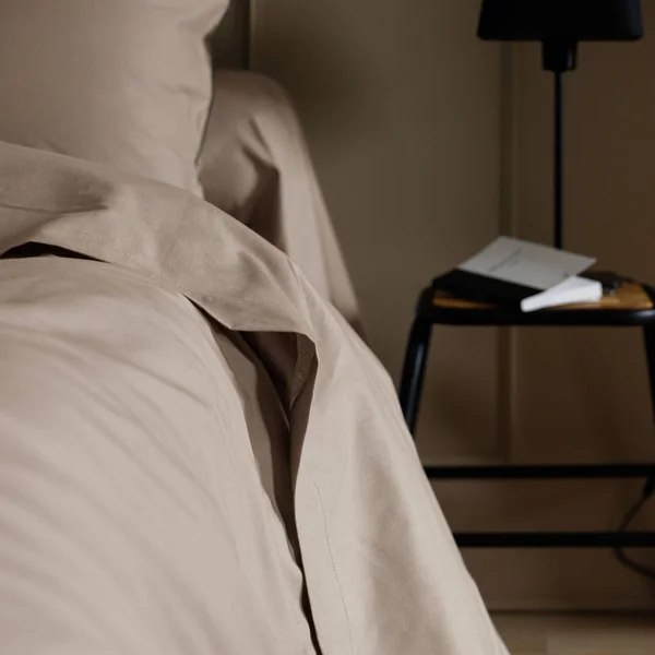 Drap plat coton bio Thaïs - Ficelle - 240 x 300 cm