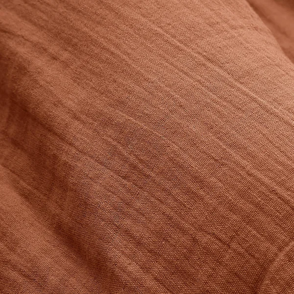Drap plat gaze de coton (270 x 300 cm) Gaïa Terracotta