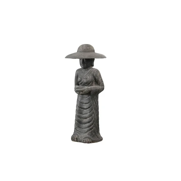 Décoration pour jardin aquatique coloris noir en pierre reconstituée figurine fermière coréenne SEDA - 160 cm