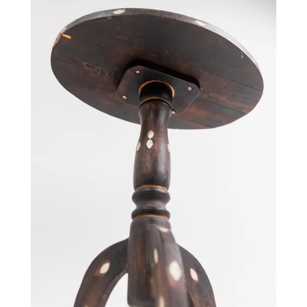 Early 19th Century Side Table, Dark Wood with Mother of Pearl Inlay