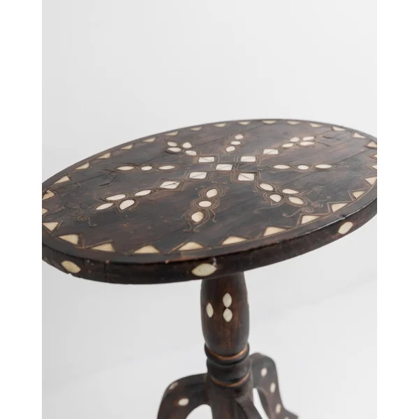 Early 19th Century Side Table, Dark Wood with Mother of Pearl Inlay