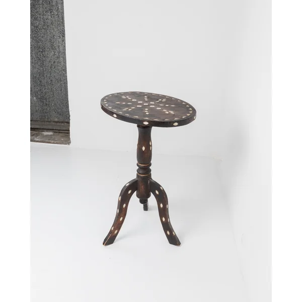 Early 19th Century Side Table, Dark Wood with Mother of Pearl Inlay