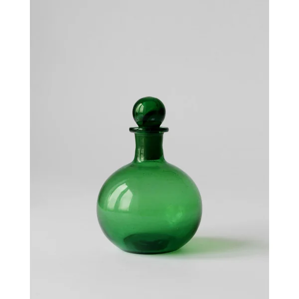 Emerald Green Vintage Glass Perfume Bottle