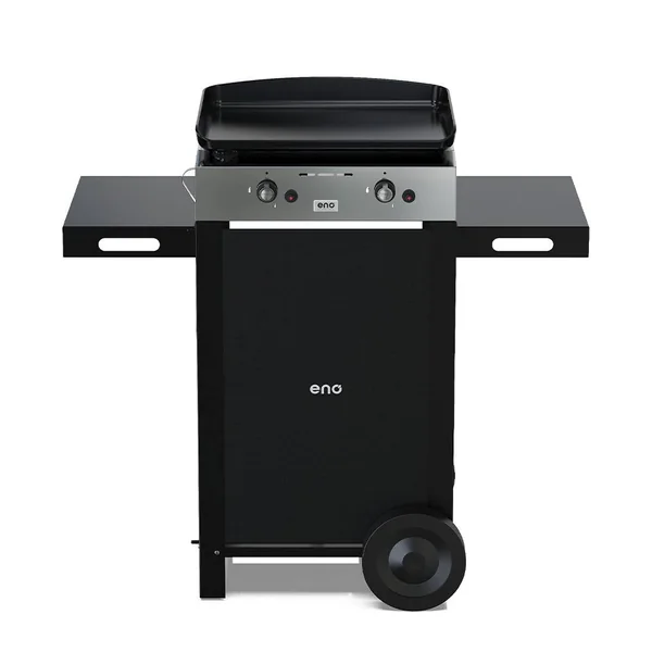 ENO Ensemble Plancha et Chariot Initial Gaz 50 en Acier Noir et Inox