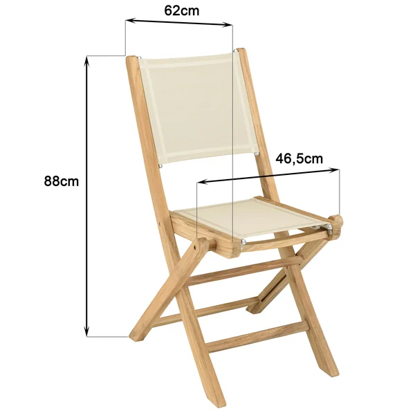 Ensemble de jardin extérieur table rectangle en teck 6 chaises ALERIA